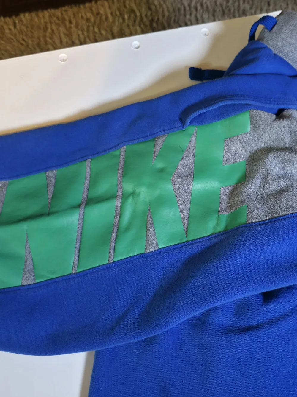 Nike Royal Blue & Gray Kids Joggers with Teal Stripe